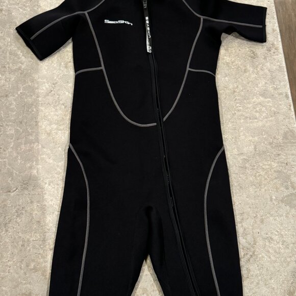 Seaskin Mens 3mm Shorty Wetsuit Womens Full Body Diving Suit Front Zip Wetsuit - Picture 8 of 16